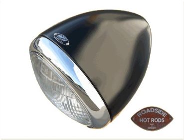 OTB-Gear Classic Scheinwerfer Gehäuse (Paar) Schwarz mit Chrom Ring 682-J-11