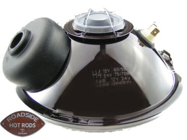 Preview: 7" H4 Headlight with Parking Light Domed Glass E checked RE.13811.00