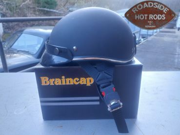 Braincap Helm Schutzhelm Größe "M" Schwarz Matt mit Chromrand 203305