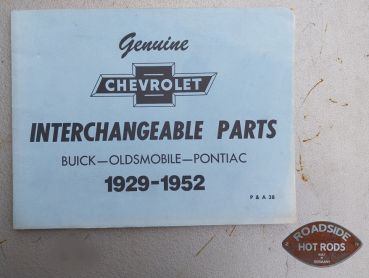 Book Genuine Chevrolet Interchangeable Parts Buick-Oldsmobile-Pontiac Original Book GCBOP-1929-52