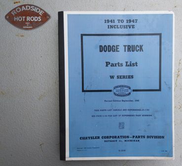 Book Parts List Chassis W-Series Mopar D-12197