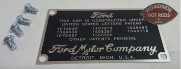 Ford Model A Daten Karosserie Hinweis Schild 28-31 geätzt A18650