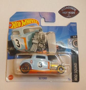 Hot Wheels Model Car 1:64 '32 Ford Lightblue 3 Gulf 1932237B