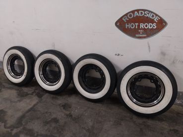 Räder Reifen Weisswand Felgen Satz Wide Five 16" mit 6.00-15" Ford GBR-W5-16WW-6.00 *