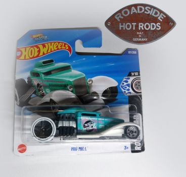 Hot Wheels Model Car 1:64 Mid Mill Turquoise-White Rod Squad 97250-7