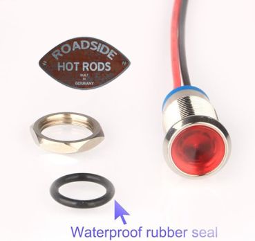 Classic Chrome Dash Indicator Lamp Red G386