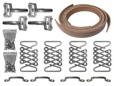 Lime Works Leather Hood Strap Stainless Steel Kit HSK1001SS-CARAMEL