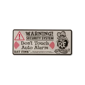 Mooneyes Aufkleber MOON Auto Alarm Rat Fink "Warning Security System, Don't touch" RDF048