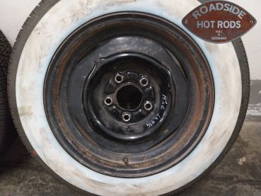 Preview: 2 Räder Reifen Weisswand Felgen Satz 15"x6 Lochkreis 4,75" 165-60-15" Ford GBR-615WW6.00-165-60