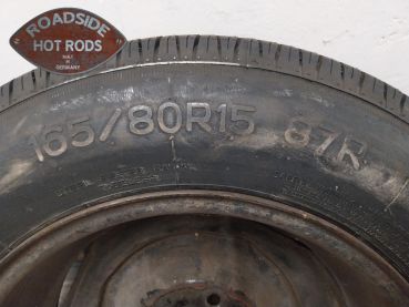 Preview: 2 Räder Reifen Weisswand Felgen Satz 15"x6 Lochkreis 4,75" 165-60-15" Ford GBR-615WW6.00-165-60