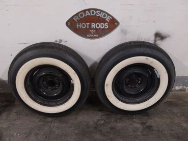 2 Räder Reifen Weisswand Felgen Satz 6x15" Lochkreis 5x4,75" Ford GBR-615WW6.70-15