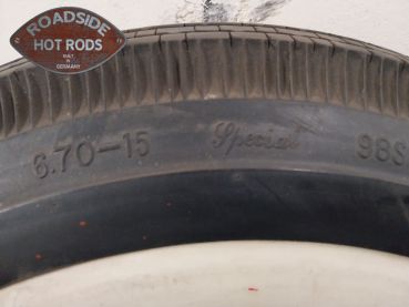 Preview: 2 Räder Reifen Weisswand Felgen Satz 6x15" Lochkreis 5x4,75" Ford GBR-615WW6.70-15