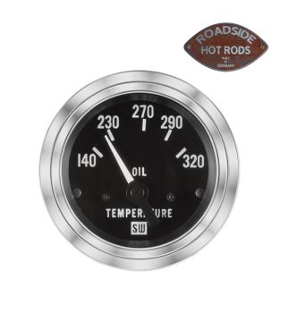 Stewart Warner Deluxe 2-1/16 Inch Electric Oil Temperature Gauge 82308