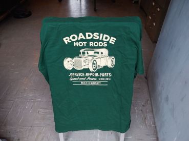 T-Shirt Roadside Hot Rods Männer "Built in Germany" Bottle Green