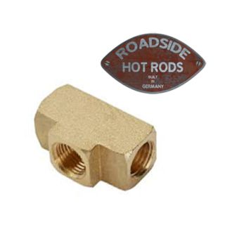 3/8 In-24 IFF Each End, 1/8 In NPT Female Center Brass Adapter Tee 910-31830