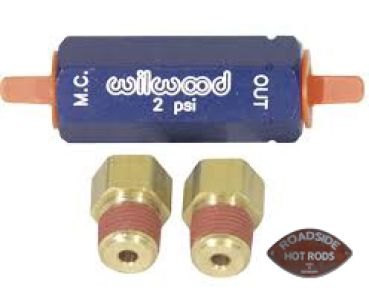 Wilwood Residual Pressure Valve with Fittings 2 PSI Blue 260-13783