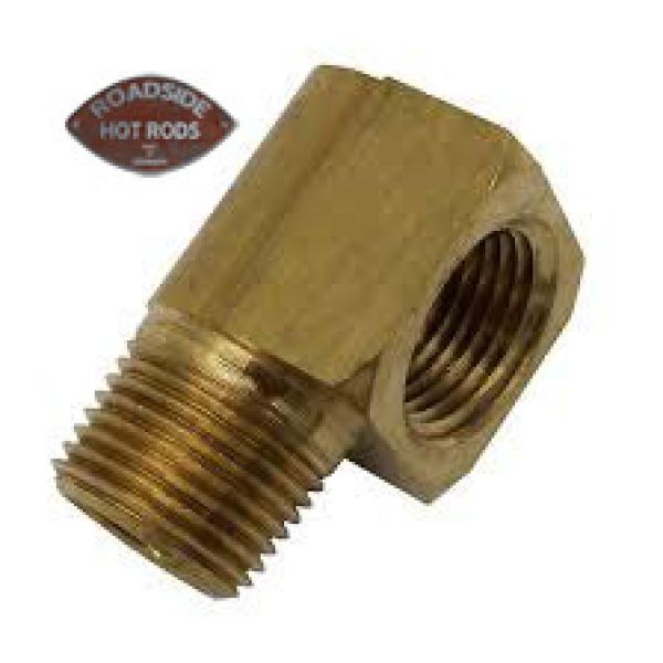 Fitting Coupler NPT to NPT 90 Degree  Brass Natural, 1/8" NPT to 1/8" NPT 216200