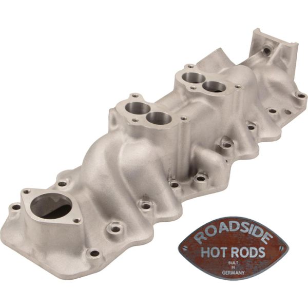 Intake Manifold Ford Flathead V8 Dual Carb Plain 910-15985-PLN