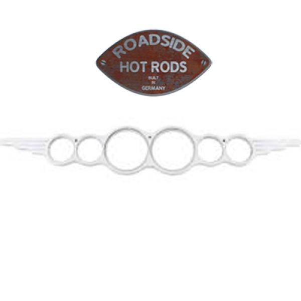 Speedway Universal Wing Series 6 Gauge Dash Panel Polished 911-40410