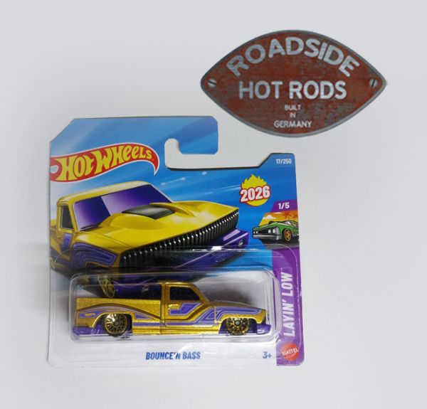 Hot Wheels Model-Auto 1:64 Bounce`n Bass Gold-Lila Layin`Low 17250-1 *
