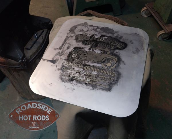 Jacke U.S.N. Roadside Hot Rods  "Sevice*Repair*Parts" "Built in Germany" Olive Handbedruckt RHR-U.S.N.B