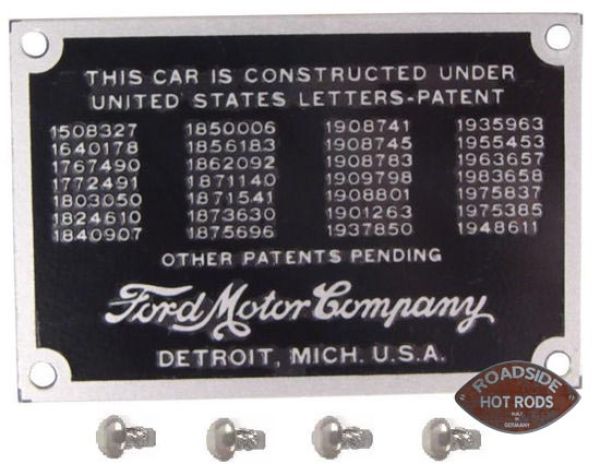 Ford Patent Plate 1935-1936 48-14001