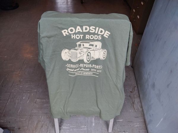 T-Shirt Roadside Hot Rods Männer "Built in Germany" Classic Olive