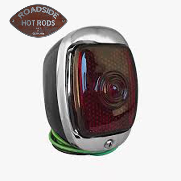 Chevy Truck Tail Light Assembly 1937-53 Left Side Chrome Black Housing 910-50575-L