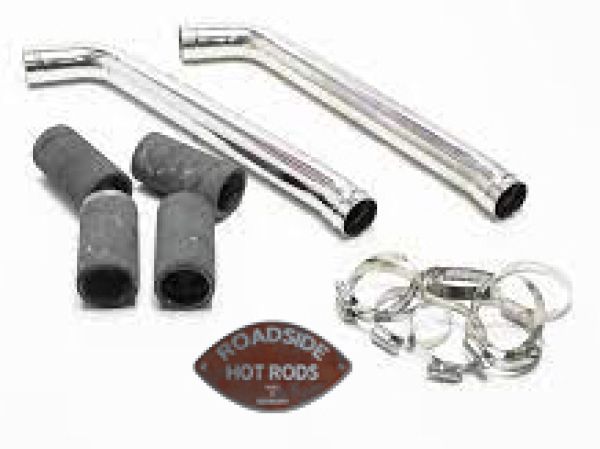 Kühlerschlauch Rohr Set Edelstahl poliert Flathead  910-15842-SS *