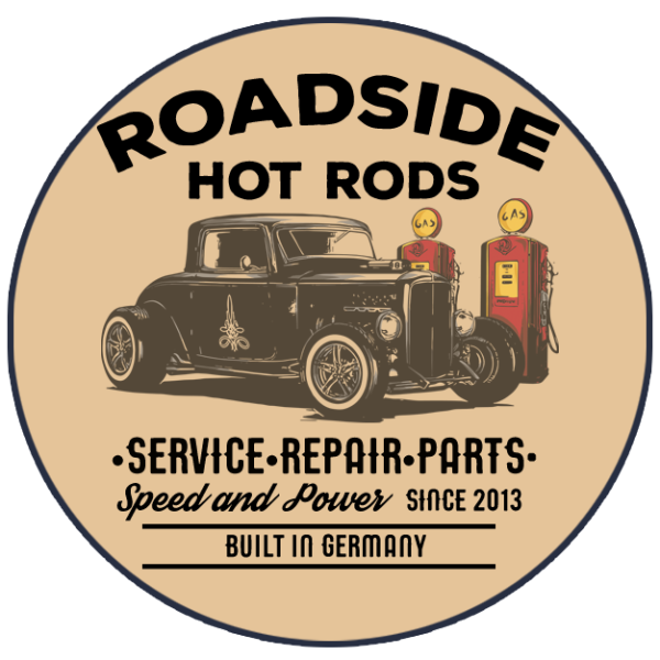 ROADSIDE HOT RODS Aufkleber Groß 93-CP-BLK-T