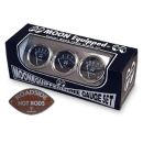 Mooneyes MOON Equipped 3-Fach Zusatz Instrument  Öl / Volt / Wasser Kombi MPG5030