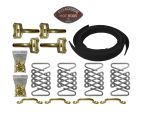Lime Works Haubenhalter Hot Rod Feder Schwarze Lederbänder Messing Kit HSK1001B-BLK
