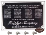 Ford Patent Plate 1935-1936 48-14001